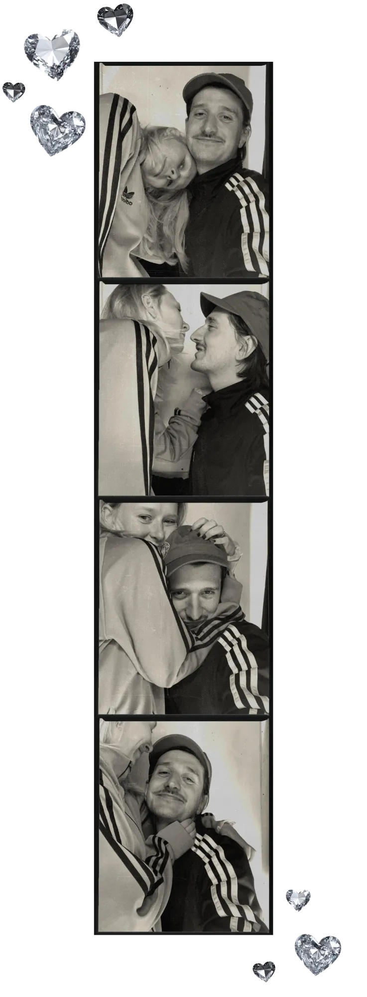 Classic retro photo strip with rhinostones around it