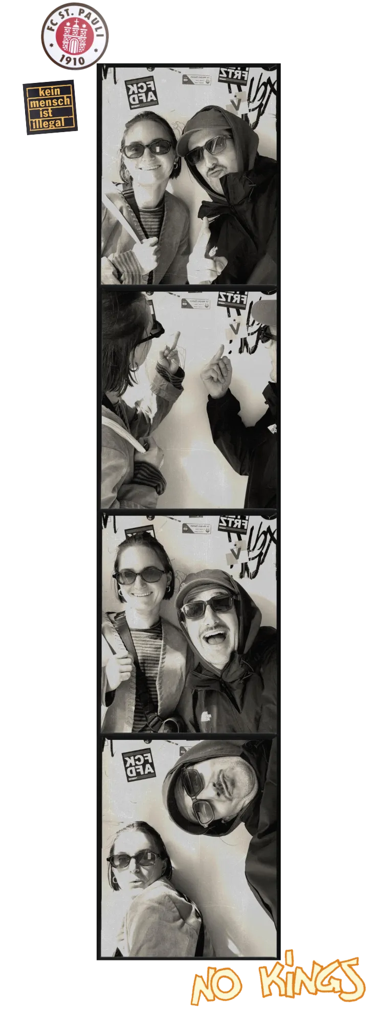 Classic retro photo strip with stickers around it